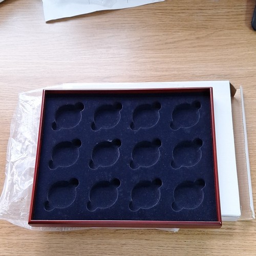 Wooden coin display storage - coin,