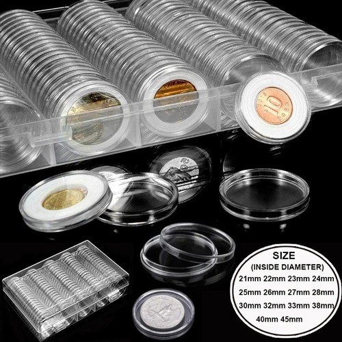 Clear plastic coin - clear, holders