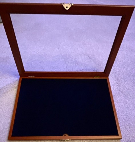 Safe wooden glass top display - wooden, glass-top