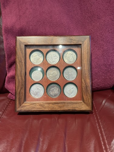 Coin case wood and - and, glass