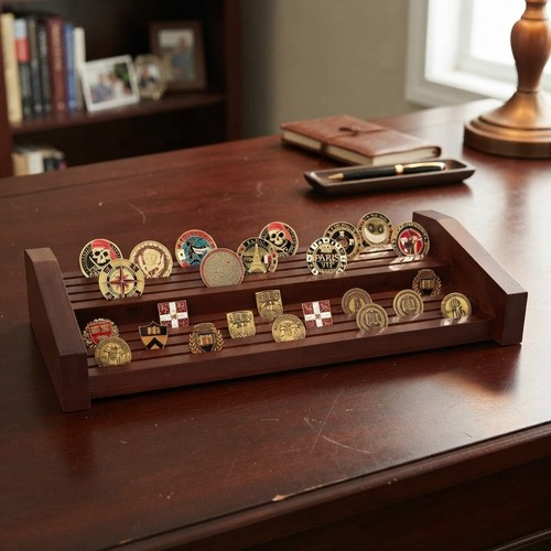 Challenge coin display stand - challenge,